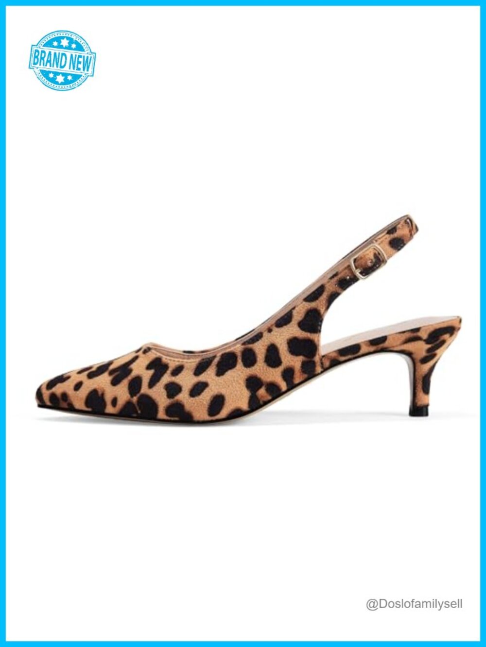 Women's Kitten Heels Closed Toe Slingback Pumps Vegan 2 inch Low Heel